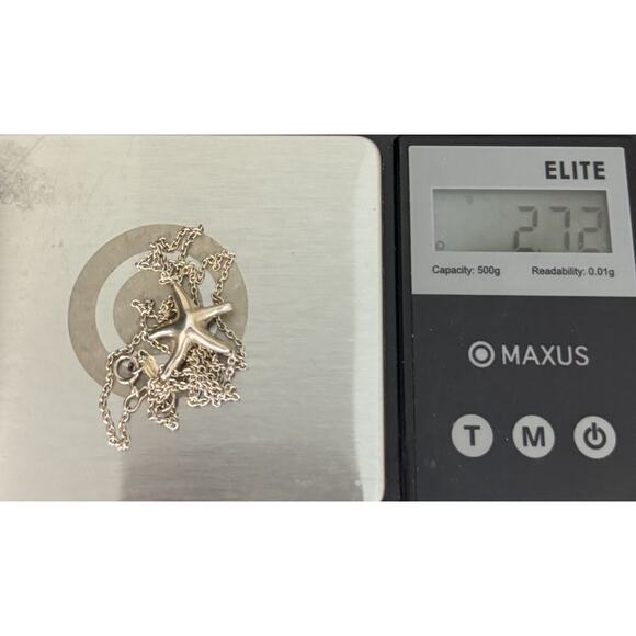 TIFFANY & CO. Sterling Silver Elsa Peretti Starfish Necklace 2.72 G / 18 In - Picture 10 of 10